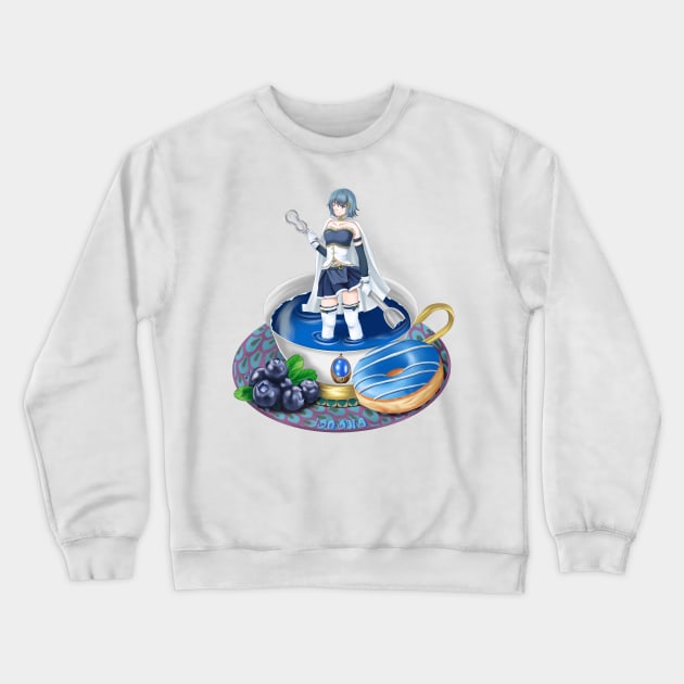 Sayaka in a Teacup Crewneck Sweatshirt by Antonydraws